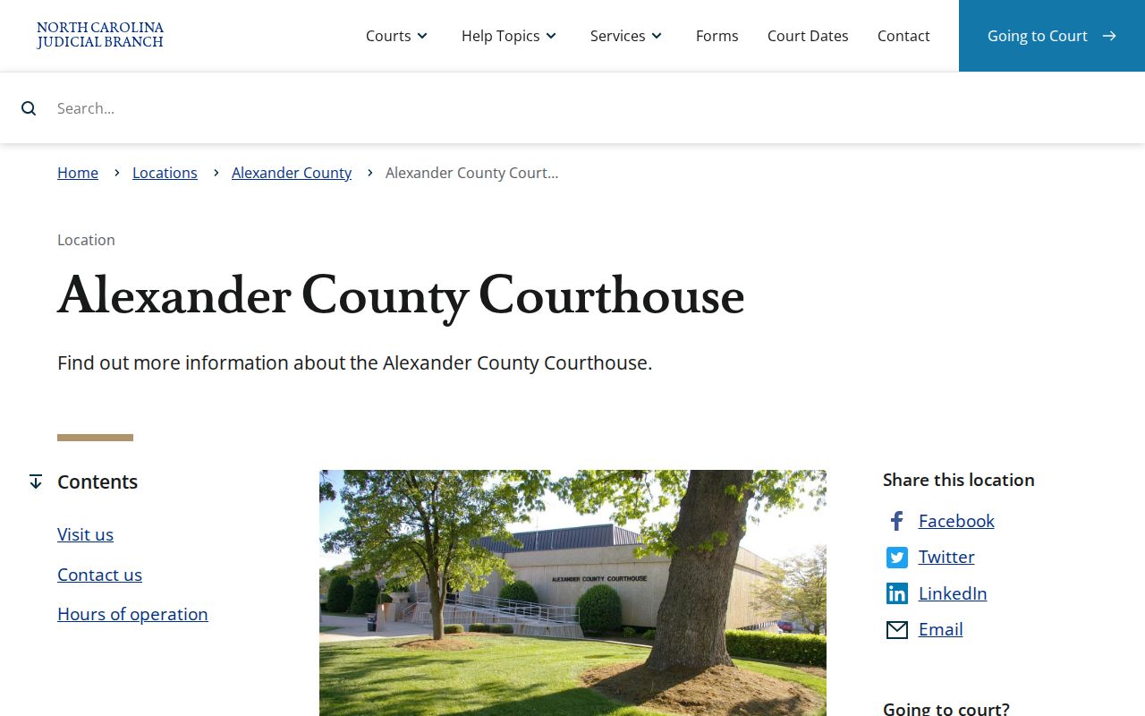 Alexander County criminal history courthouse records building