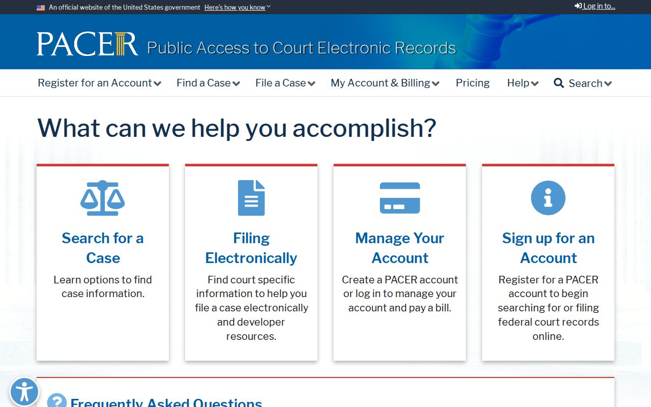 Alexander County federal criminal history PACER case search